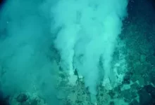 Underwater fumaroles