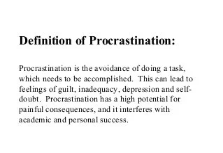 Procrastination definition
